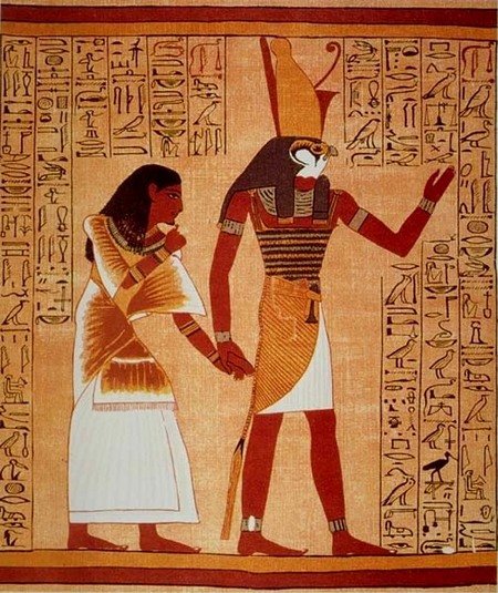 450x535 List Of 15 Most Worshiped Ancient Egyptian Gods And Goddesses - Osiris And Isis Painting
