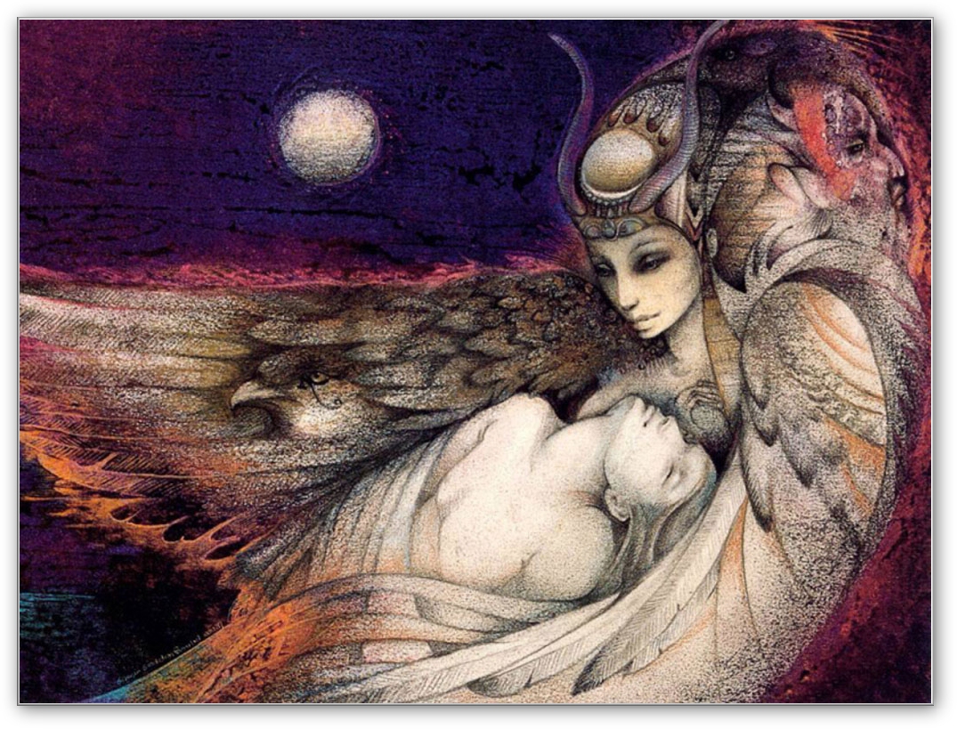 1075x819 Pyreaus - Osiris And Isis Painting