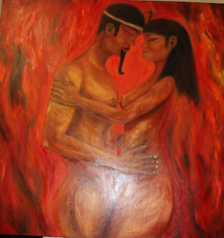 452x480 Theology Selina Shapland - Osiris And Isis Painting