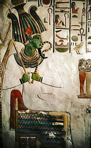 374x607 Egyptian Wall Painting In The Tomb Of Queen Nefertari. Osiris, God - Osiris Painting