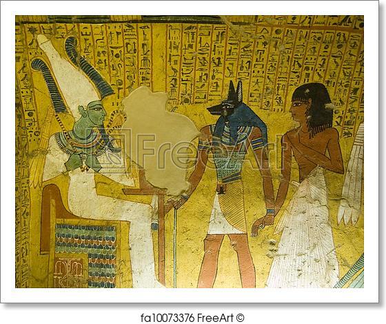 560x470 Free Art Print Tomb Painting From Ancient Egypt. The King - Osiris Painting