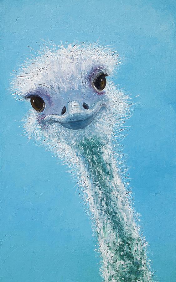 562x900 Ostrich Painting Painting By Jan Matson - Ostrich Painting