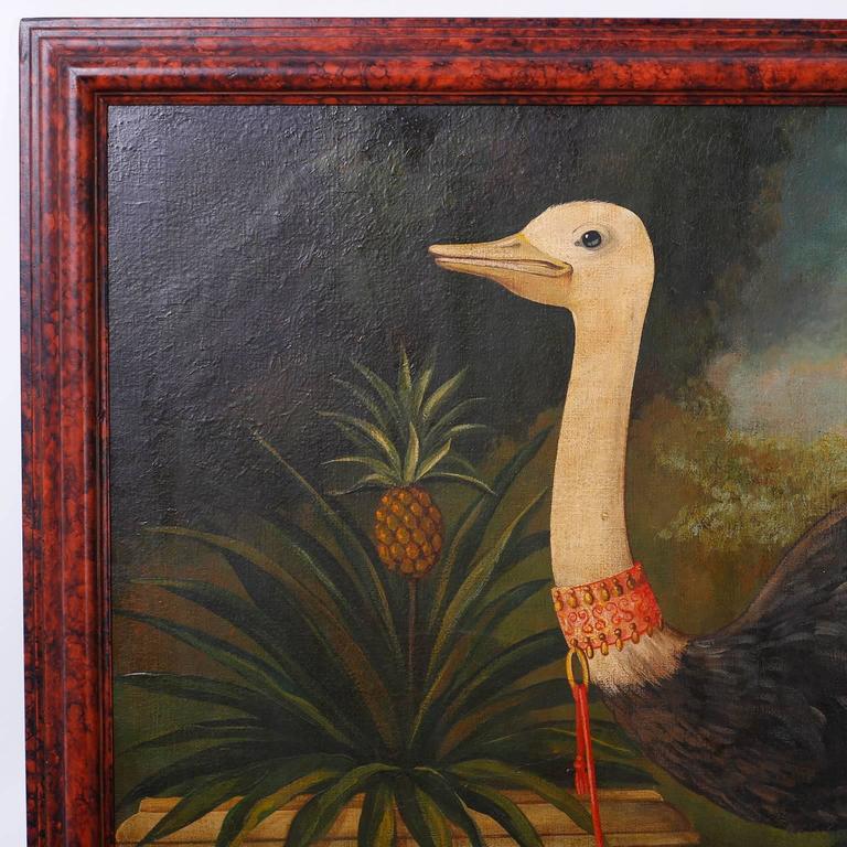 768x768 William Skilling Painting On Canvas Of An Ostrich - Ostrich Painting