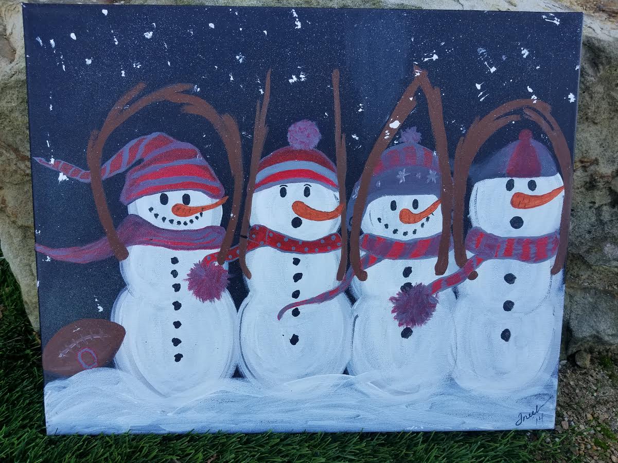 1201x901 Osu Snowmen Canvas - Osu Painting