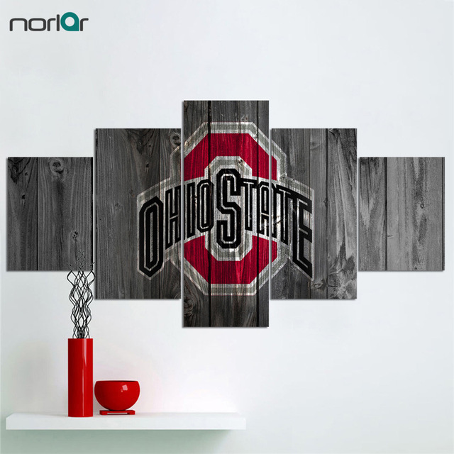 640x640 5 Pcs Hd Print Canvas Painting Ohio State Buckeyes Logo Modern - Osu Painting