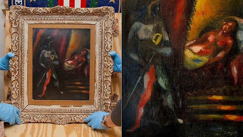 931x524 Recovered By Fbi, Stolen Marc Chagall's Painting Goes To Auction - Othello And Desdemona Painting