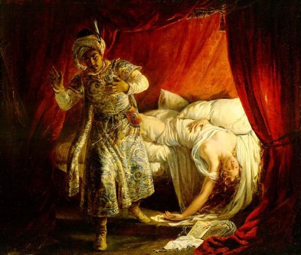 600x509 Othello And Desdemona. Painting By Alexandre Marie Colin, 1829 - Othello Painting