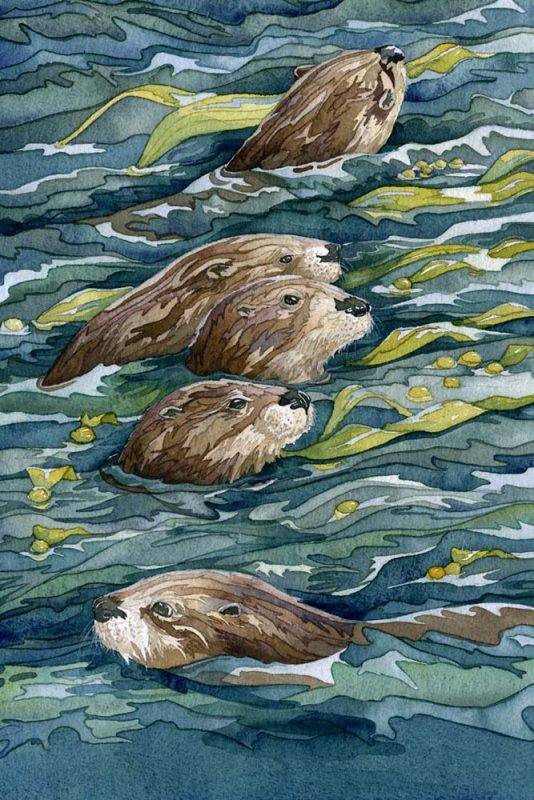 534x800 Otter Painting By Children's Book Illustrator Andrea Gabriel - Otter Painting