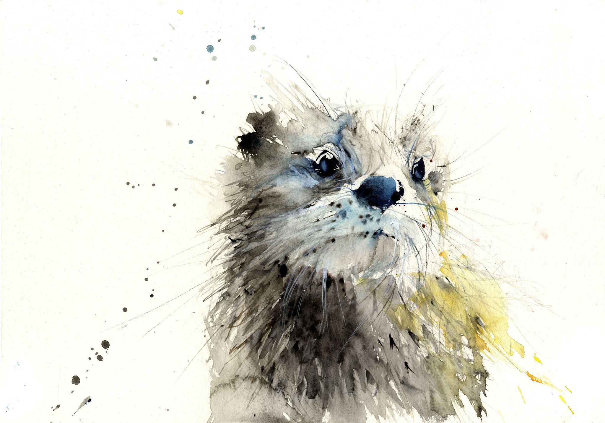 2048x1432 Signed Limited Edition Print Of Original Otter Painting - Otter Painting
