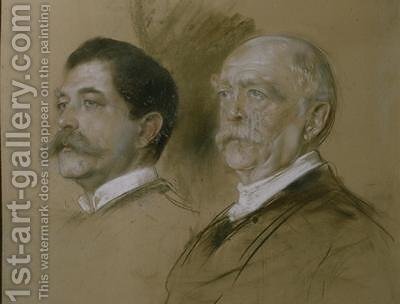 400x304 Otto Von Bismarck And His Son Herbert State Secretary - Otto Von Bismarck Painting