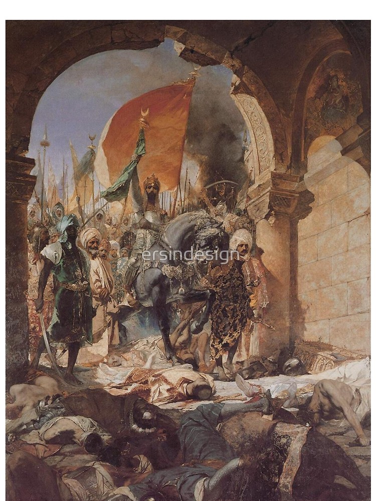750x1000 Ottoman Painting Conquest Of Constantinople 1453 Graphic T Shirt - Ottoman Painting