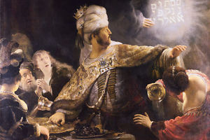 300x200 Rembrandt Belshazzar's Feast Ottoman Empire Painting Large Real - Ottoman Painting