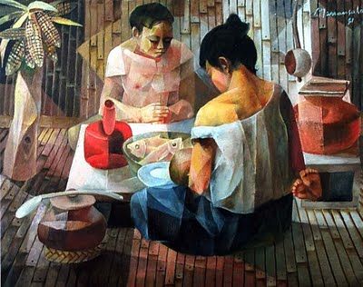 400x316 Vicente Manansala, Give Us This Day Our Daily Bread, 1981 Oil - Our Daily Bread Painting