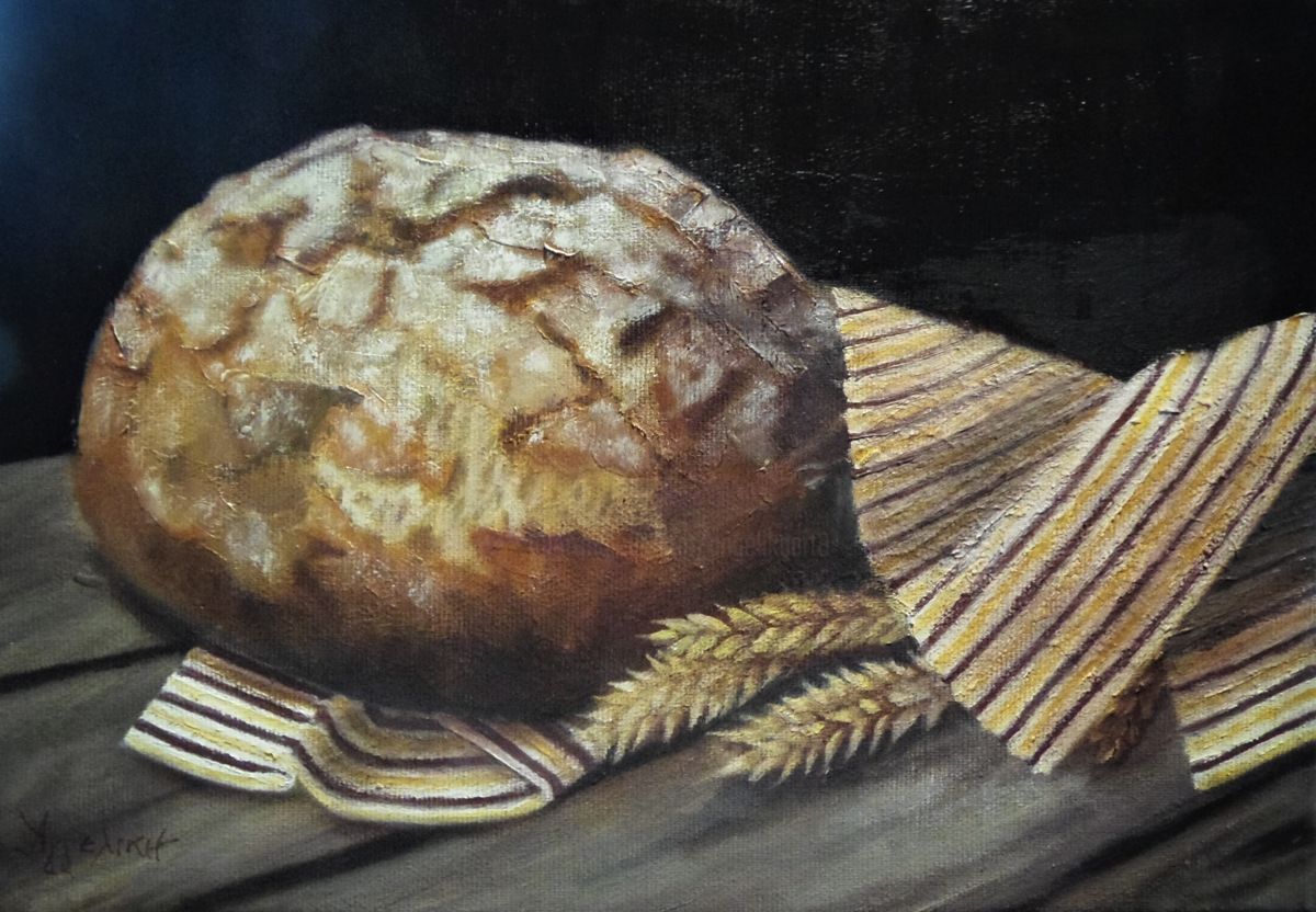 Bread and milk painting