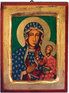 240x321 Our Lady Of Czestochowa Hand Painted Greek Orthodox Icon Hand - Our Lady Of Czestochowa Painting