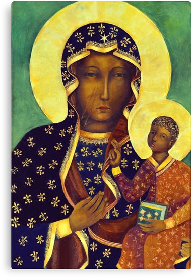 379x550 Polish Black Madonna Our Lady Of Czestochowa Madonna And Child - Our Lady Of Czestochowa Painting