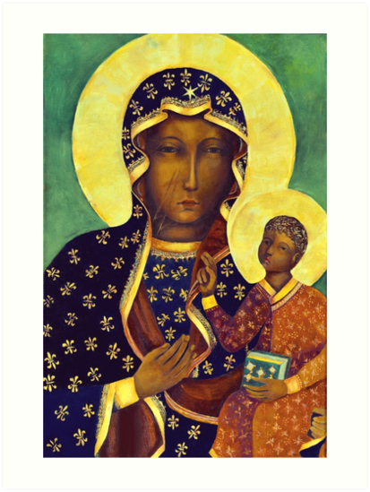 413x549 Polish Black Madonna Our Lady Of Czestochowa Madonna And Child - Our Lady Of Czestochowa Painting