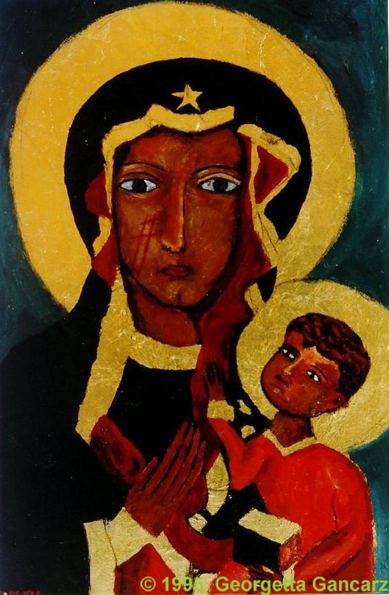 770x1179 Saatchi Art Our Lady Of Czestochowa Painting By Georgetta Gancarz - Our Lady Of Czestochowa Painting