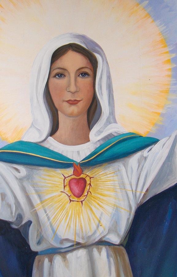 577x900 Our Lady Of Fatima Painting By Victoria Kader - Our Lady Of Fatima Painting
