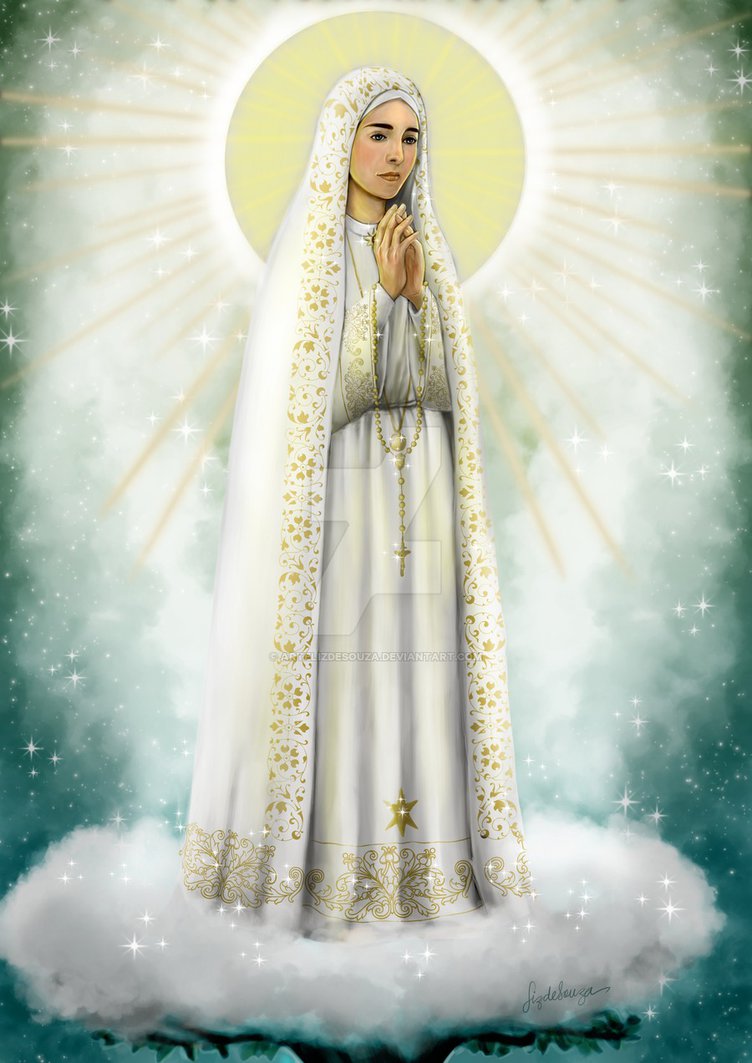 752x1063 Our Lady Of Fatima By Artelizdesouza - Our Lady Of Fatima Painting