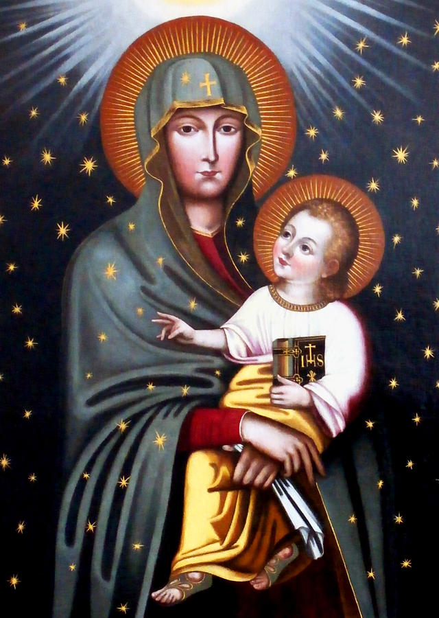640x900 Our Lady Of Fatima Holy Mother With Child Painting By Magdalena - Our Lady Of Fatima Painting