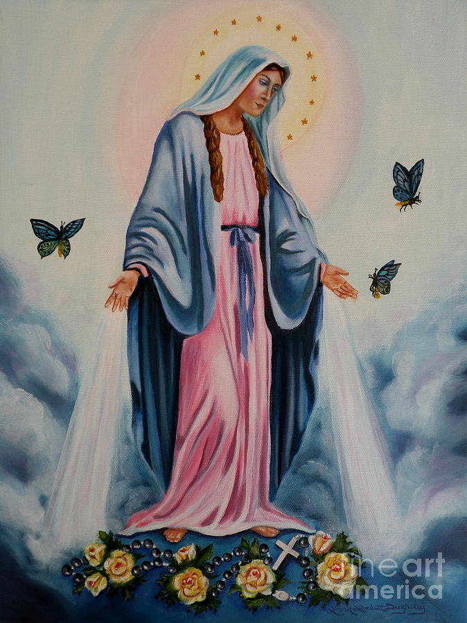 674x900 Our Lady Of Grace I Painting By Lora Duguay - Our Lady Of Grace Painting
