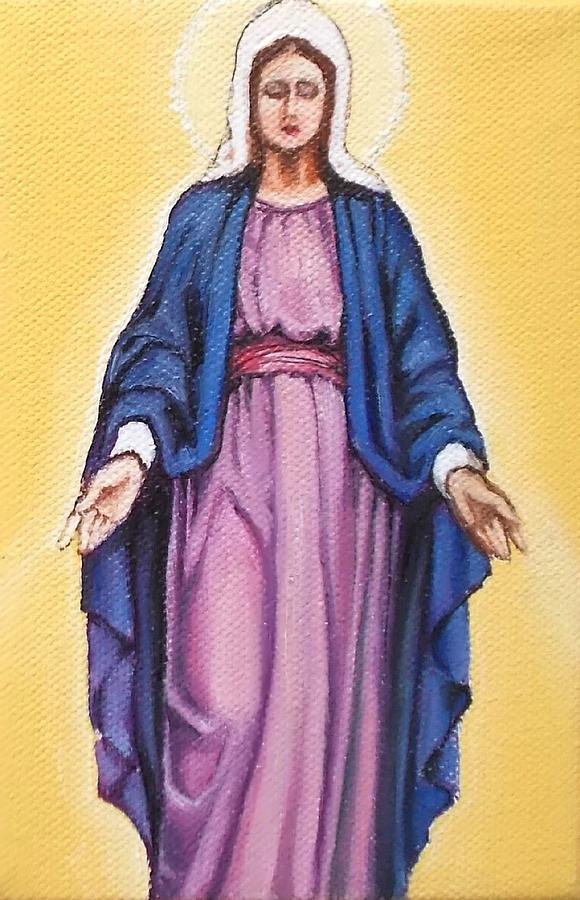 580x900 Our Lady Of Grace Painting By Donna Haupt - Our Lady Of Grace Painting