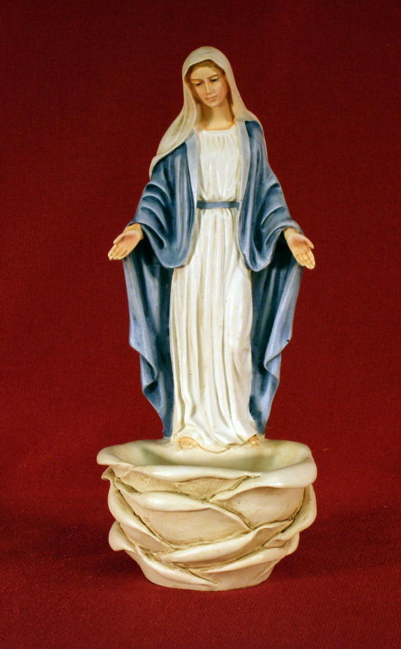 575x930 Our Lady Of Grace Font, Hand Painted Alabaster, 6 Shop! - Our Lady Of Grace Painting
