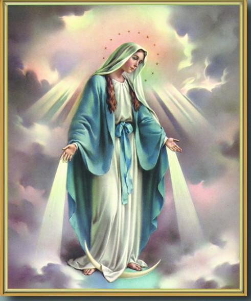 491x590 Our Lady Of Grace Gold Framed Print - Our Lady Of Grace Painting