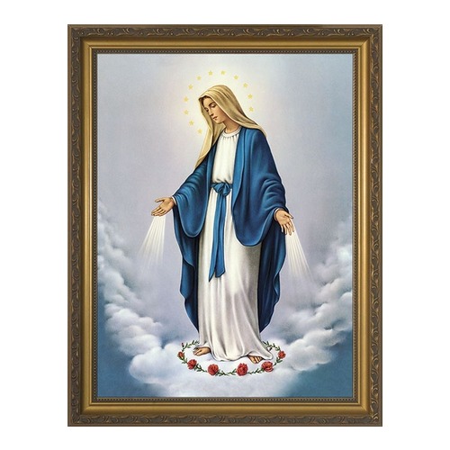 500x500 Our Lady Of Grace W Gold Frame The Catholic Company - Our Lady Of Grace Painting
