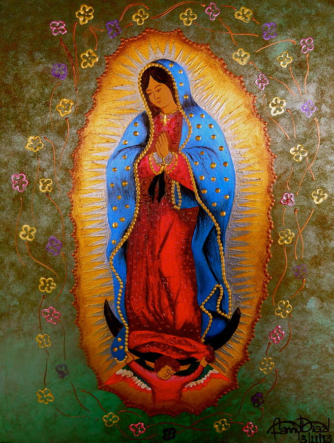 679x900 Our Lady Of Guadalupe Painting By Fanny Diaz - Our Lady Of Guadalupe Painting