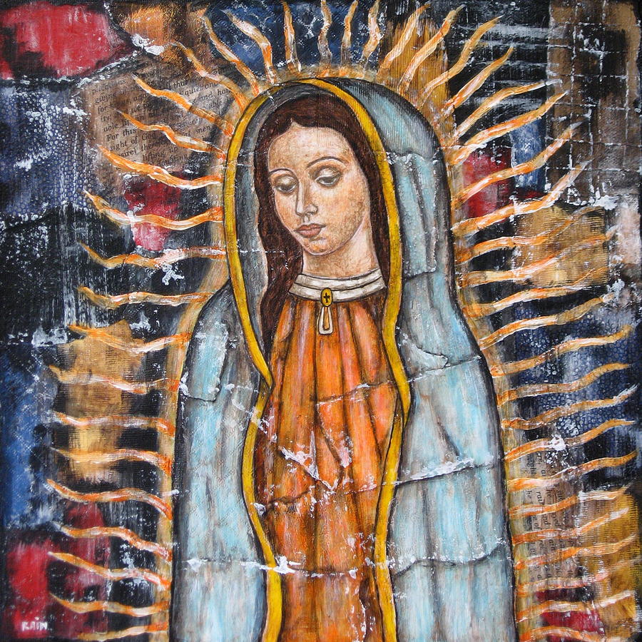 900x900 Our Lady Of Guadalupe Painting By Rain Ririn - Our Lady Of Guadalupe Painting