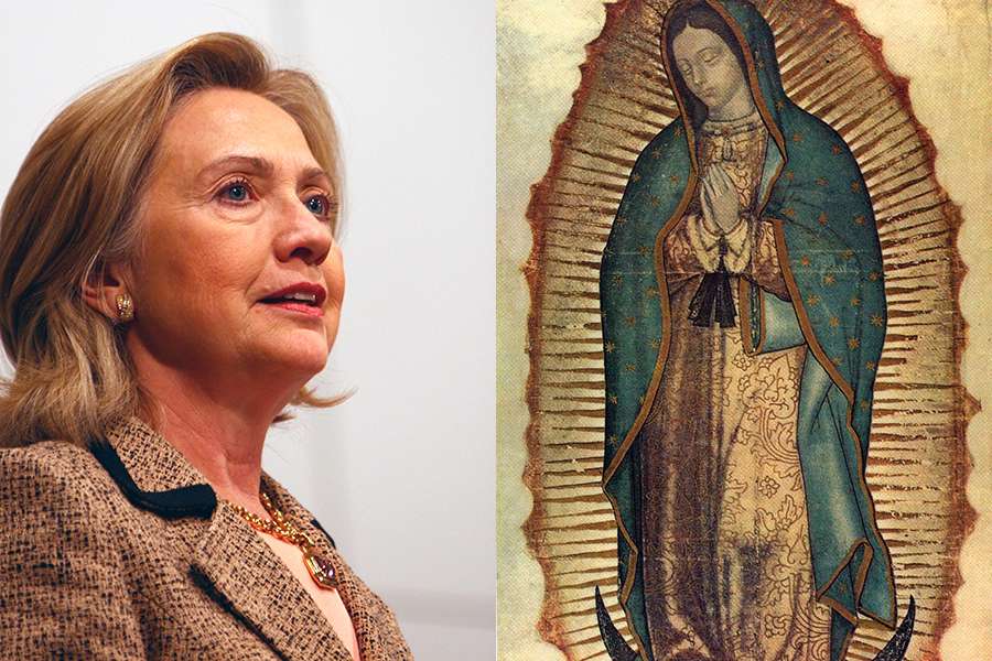 900x600 Hillary Clinton Leaves Flowers For Our Lady Of Guadalupe, Asks - Our Lady Of Guadalupe Painting