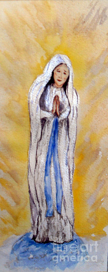 357x900 Our Lady Of Lourdes Painting By Vicki Housel - Our Lady Of Lourdes Painting