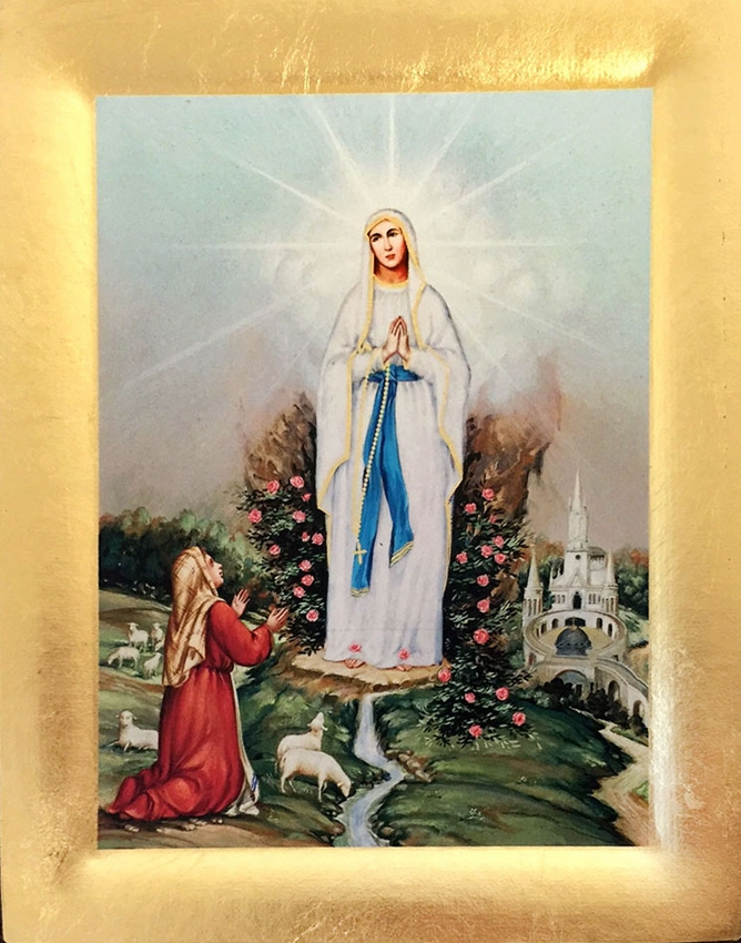 668x850 Our Lady Of Lourdes, Greek Orthodox Serigraph Icon - Our Lady Of Lourdes Painting