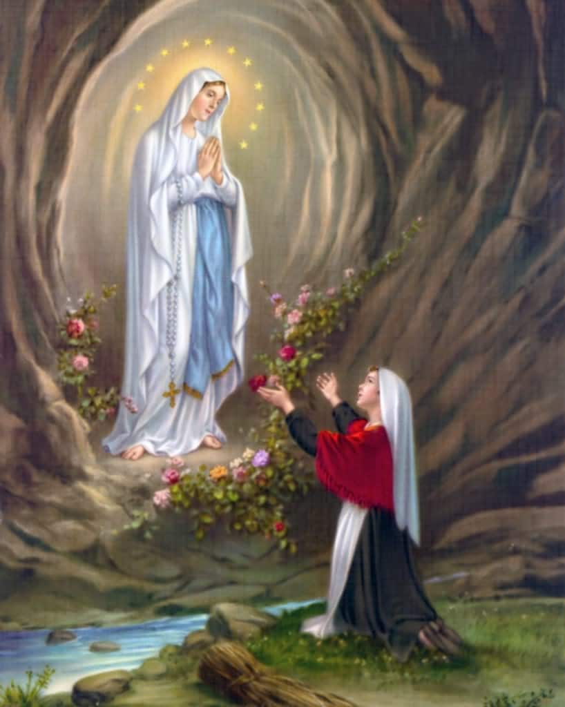 818x1024 Our Lady Of Lourdes Go Kiss The Earth In Penance For Sinners - Our Lady Of Lourdes Painting