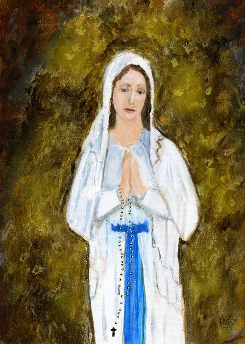 500x700 Sacred Art By Joan Grayson Our Lady Of Lourdes - Our Lady Of Lourdes Painting