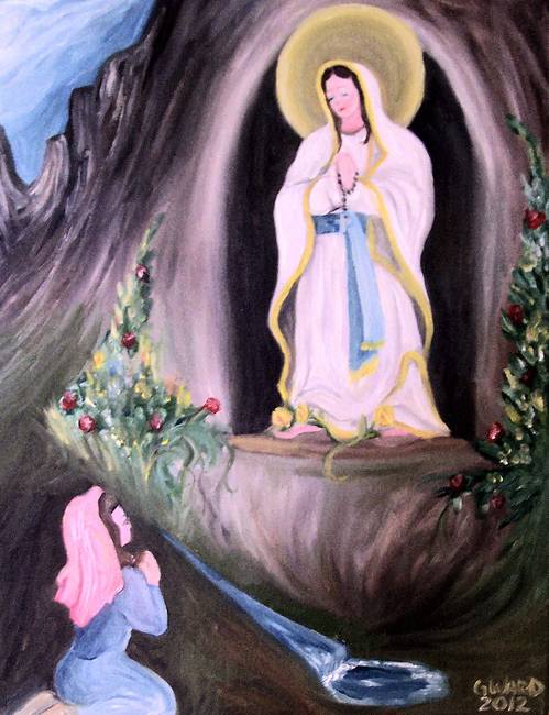 499x650 Stunning Our Lady Of Lourdes Painting Reproductions For Sale - Our Lady Of Lourdes Painting