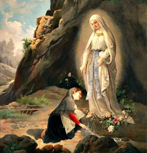 482x500 The Feast Of Our Lady Of Lourdes - Our Lady Of Lourdes Painting