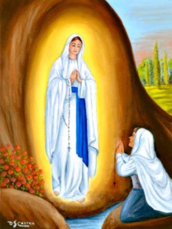 250x333 Our Lady Of Lourdes. Sharinginthenet - Our Lady Of Lourdes Painting