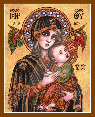 400x493 Our Lady Of Perpetual Help By Theophilia - Our Lady Of Perpetual Help Original Painting