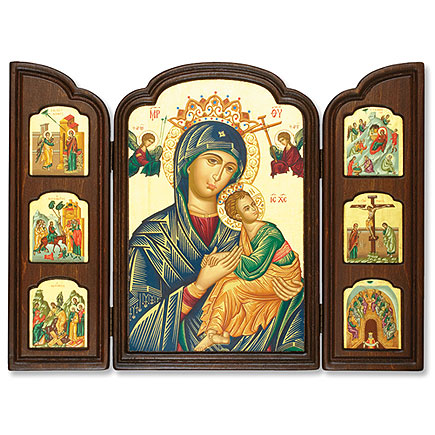 435x435 Our Lady Of Perpetual Help Icon Triptych - Our Lady Of Perpetual Help Painting