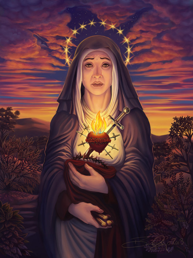 648x864 Our Lady Of Sorrows 2013 Redux By Sobii - Our Lady Of Sorrows Painting