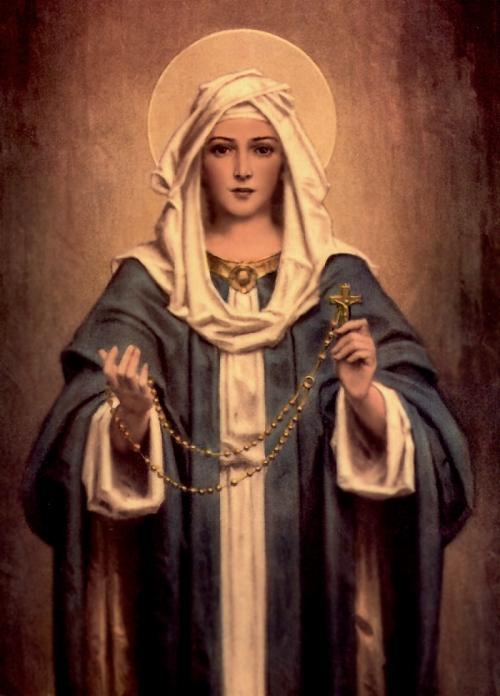 500x696 Our Lady Of The Rosary - Our Lady Of The Rosary Painting