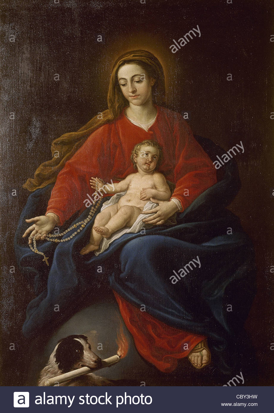 922x1390 Our Lady Of The Rosary By Antonio Gonzalez Ruiz (1720 1785 - Our Lady Of The Rosary Painting