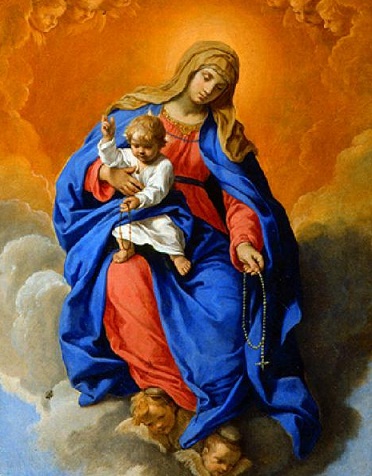 372x476 Filesimone Cantarini - Our Lady Of The Rosary Painting