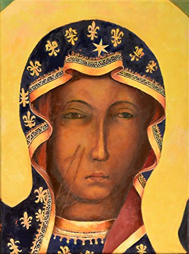 372x500 Black Madonna Poland Our Lady Of Czestochowa Original Genuine Hand - Our Lady Painting