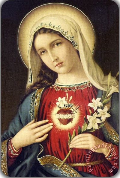 400x596 Collection Our Lady Sacred Heart Painting - Our Lady Painting