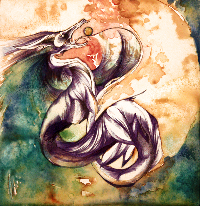 691x712 Ouroboros O Ka Fee By Rubisfirenos - Ouroboros Painting