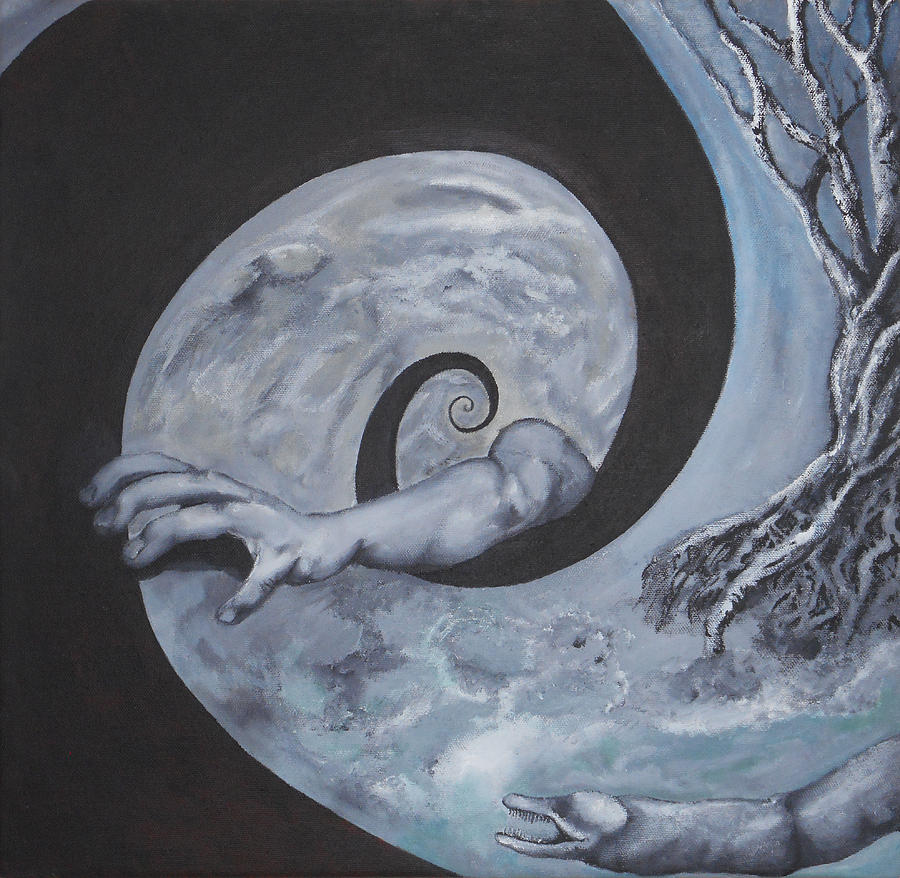 900x878 Reaching For Ouroboros Painting By David Dempsey - Ouroboros Painting